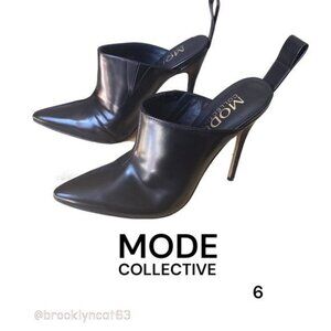 The Mode Collective Maiko MULES Stilettos Heels Shoes Black 36